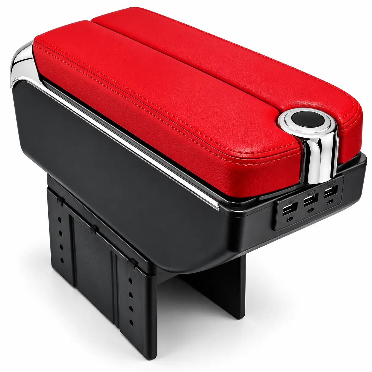 � سند ذراع عال� ي � ع � نفذ USB، � ناسب لج� يع السيارات، يفتح � زدوجًا، اللون أح� ر
