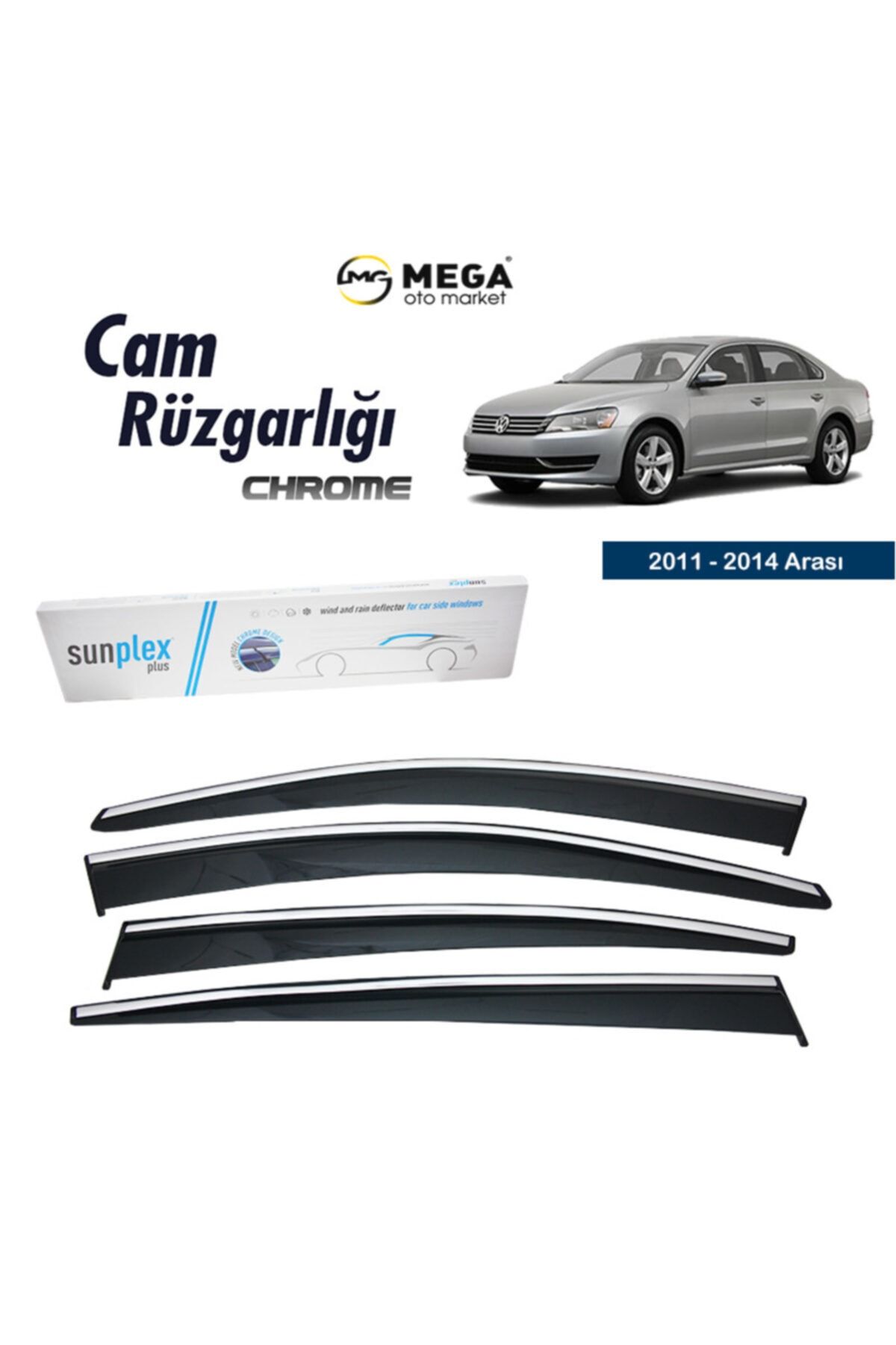  Vw Passat B7 2011 - 2014 Arası Krom Cam Rüzgarlığı